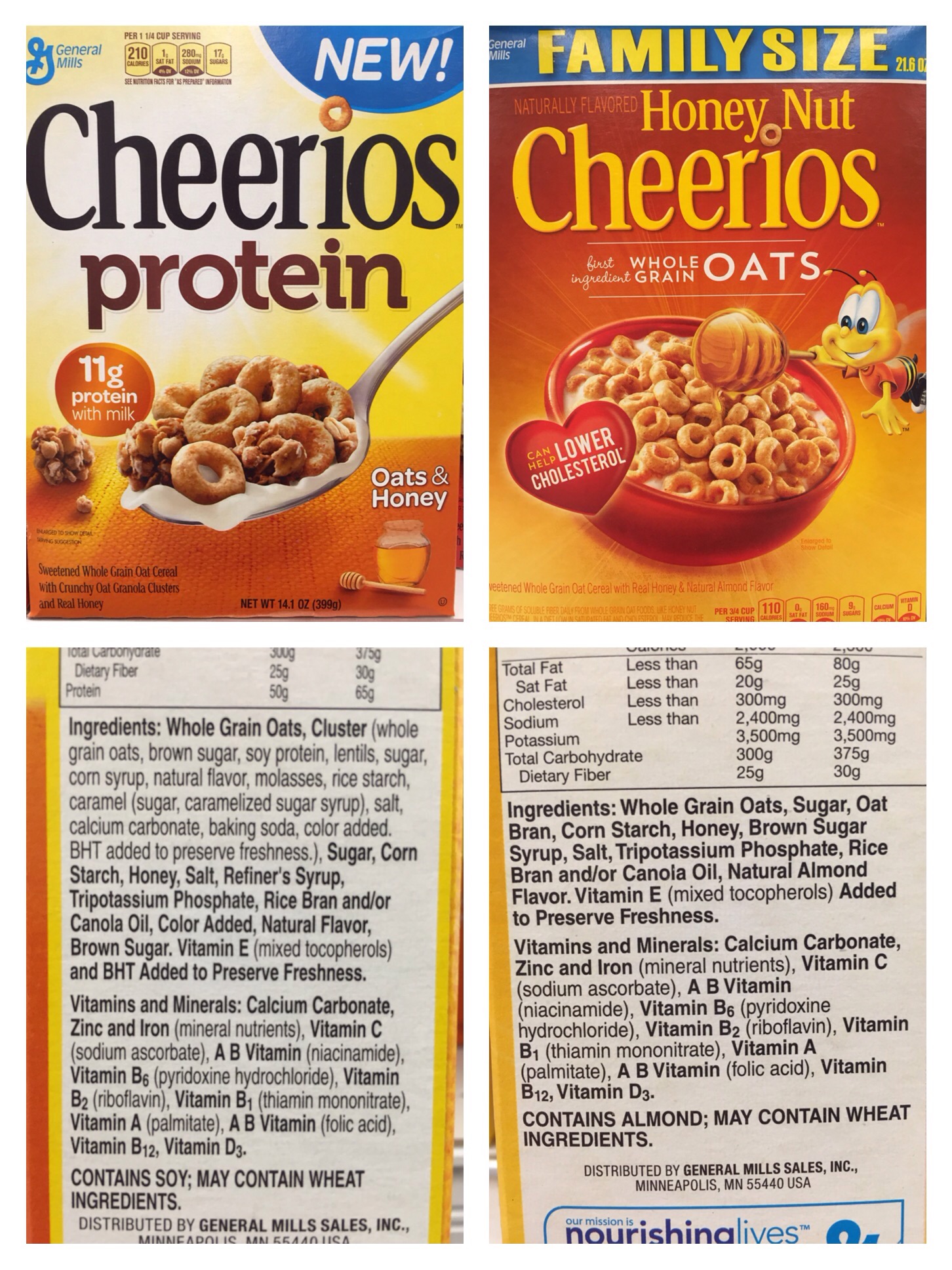 foodlabelfriday: cheerios protein vs. honey nut cheerios - eat well