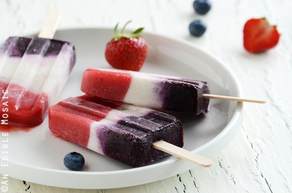 Red, White, and Blue Double Berry Coconut Pops